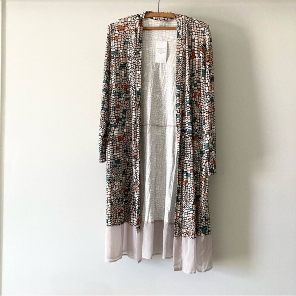 LOGO by Lori‎ Goldstein Mosaic Leticia Duster Cardigan MP